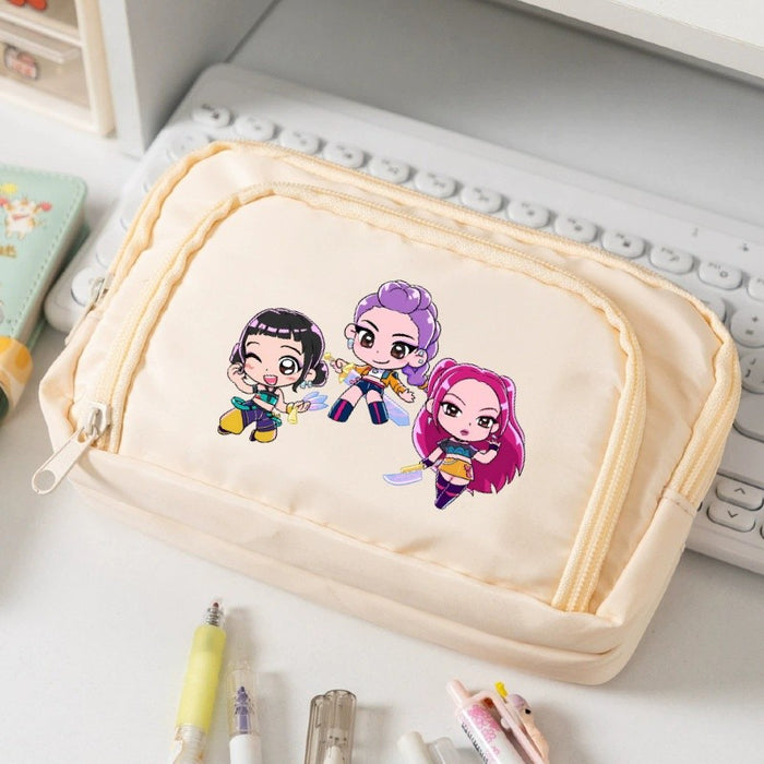 Wholesale Candy-colored cartoon print Pencil Bags for primary and secondary school girls