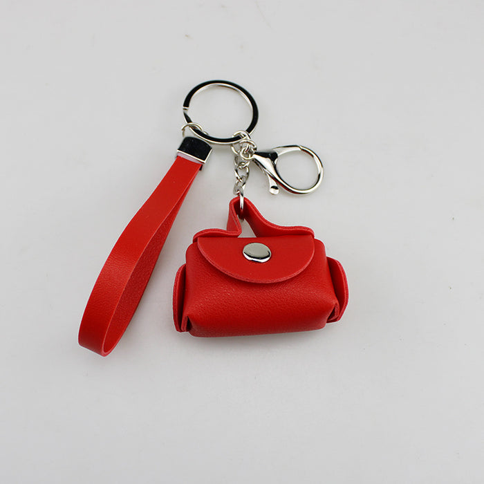 Wholesale Chic PU Leather Coin Purse Keychain Alloy Car Key Accessory For DIY Jewelry Craft