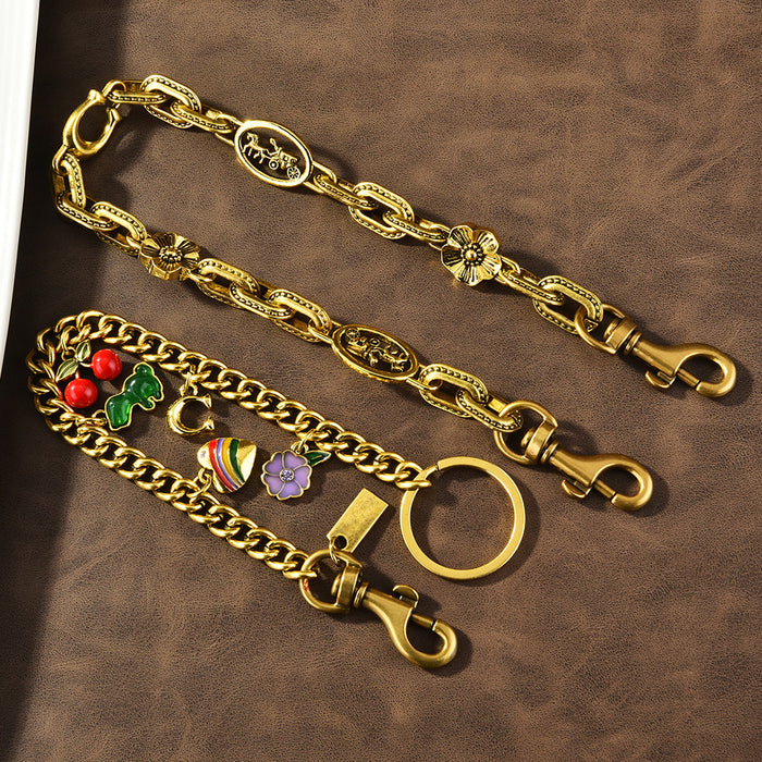 Wholesale Cherry Keychain Bag Pendant Glitter Cherry Bag Decoration Multi-Color Fashion Car Keychain Pendant