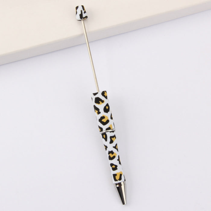 Wholesale DIY Beadable Pens  Cow Leopard Print  DIY for Beaded Plastic Pen JDC-PN-JinBN001
