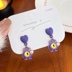 Wholesale Cartoon Monster Alloy Earrings JDC-ES-Shuangx012