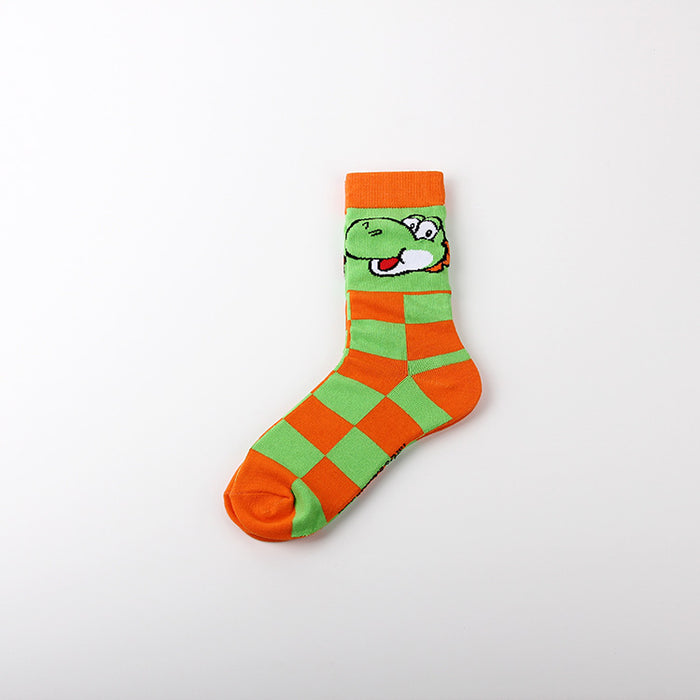 Wholesale Leisure sports jacquard youth women's cotton couple mid tube socks men's trendy socks