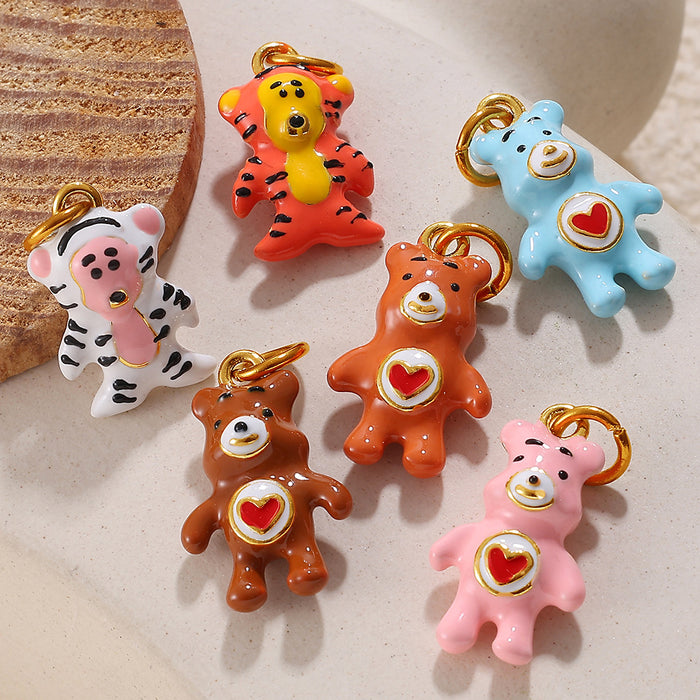Wholesale Cartoon Cute Stereo Elephant Puppy Oil Dripping Pendant Decorative Accessories Mobile Phone Pendant