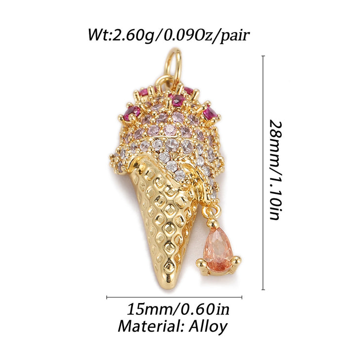 Wholesale Umbrella Giraffe Pattern Zircon Pendant Accessories Diy JDC-PT-YJ012