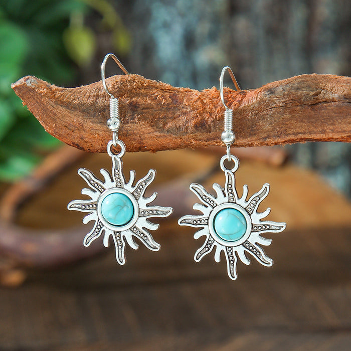 Wholesale 2pcs Bohemian Turquoise Retro Distinctive Earrings