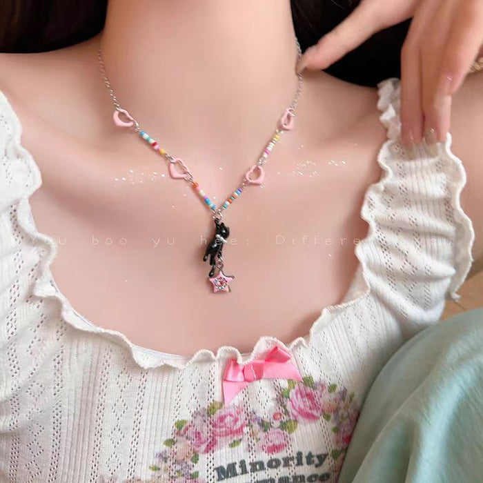 Wholesale Versatile Love Necklace Beaded Clavicle Chain Jewelry