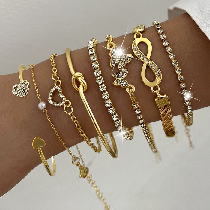 Wholesale Figure-8 Knot Diamond-Inlaid Butterfly Bracelet
