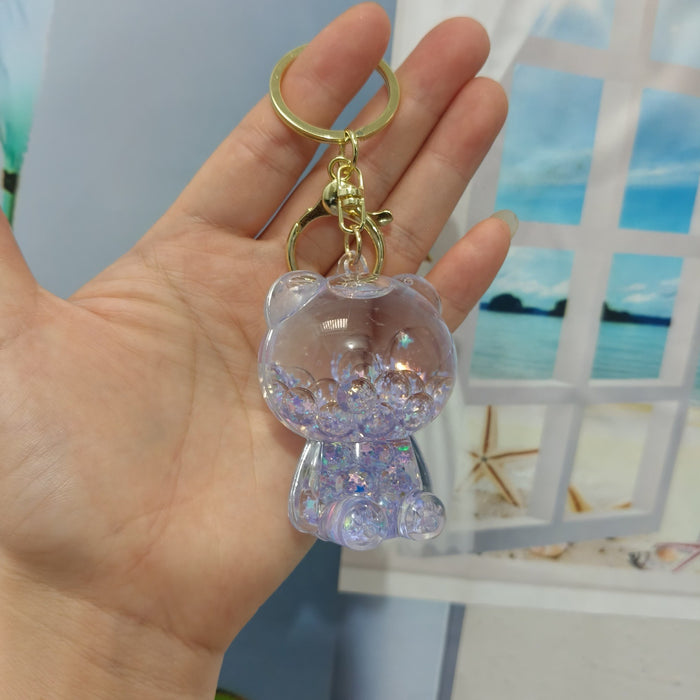 Wholesale Acrylic oil-filled pendant,  glow-in-the-dark iceberg cup keychain