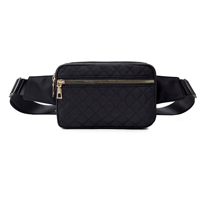 Wholesale Women' s waist bag diamond pattern shoulder crossbody bag casual versatile chest bag