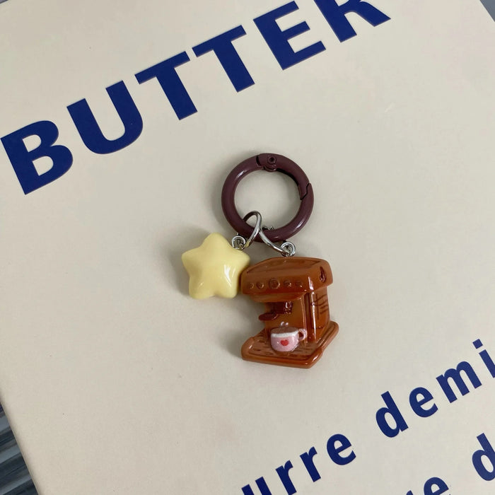 Wholesale Cute Coffee Shop Star Keychain Pendant Star Cartoon Bag Pendant Accessories