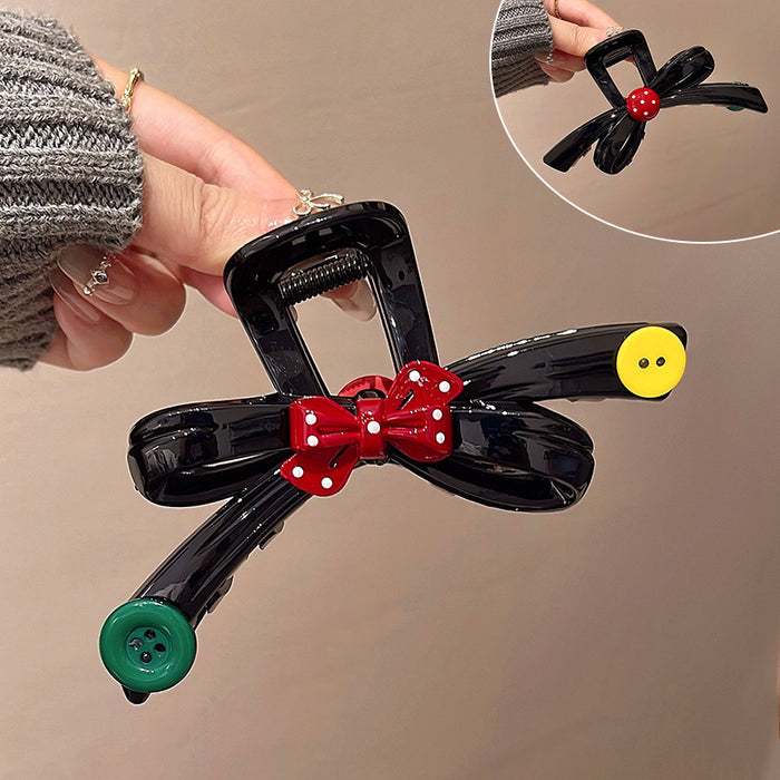 Wholesale Fun Contrast Color Wave Dot Star Button Grab Clip Large Bow Shark Clip Half Tie Disc Hairpin Hair Quantity Multi-hair Grab
