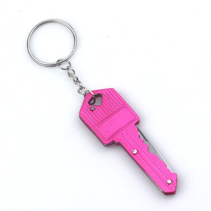 Wholesale Electroplated Metal EDC Keychain Knife Purple Outdoor Utility Everyday Carry Boutique Resale