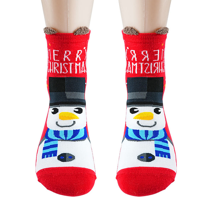 Wholesale 10pcs Cartoon Christmas Polyester Middle Tube Socks JDC-SK-Xinh023