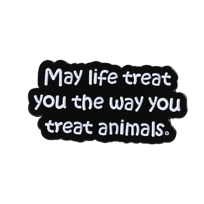 Wholesale Cartoon inspirational English quote brooch