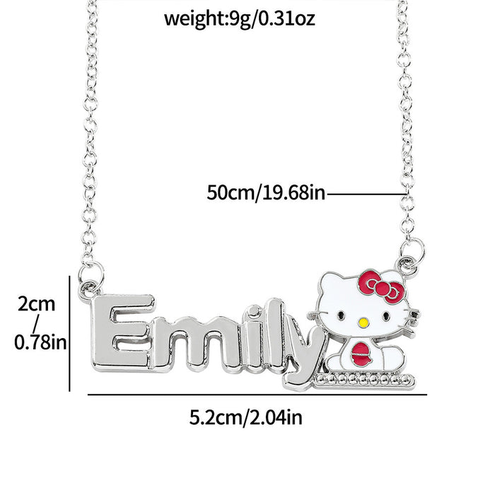 Wholesale Kt Cat Necklace Female Sweet Cute Student Girlfriend Hello Kitty Clavicle Chain Pendant for Girlfriend Gift JDC-NE-BS003