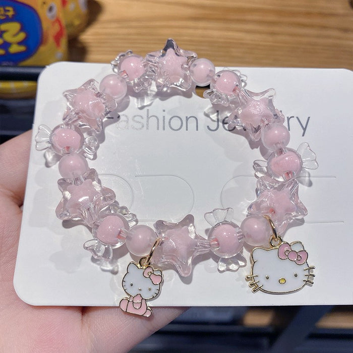 Wholesale Metal Pink Cat Head Star Candy Children' s Cartoon Bracelet Fashion Accessory MOQ≥3