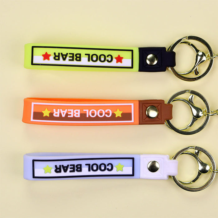 Wholesale PVC Cartoon Police Firefighter Bear Keychain Fashion Accessory Gift