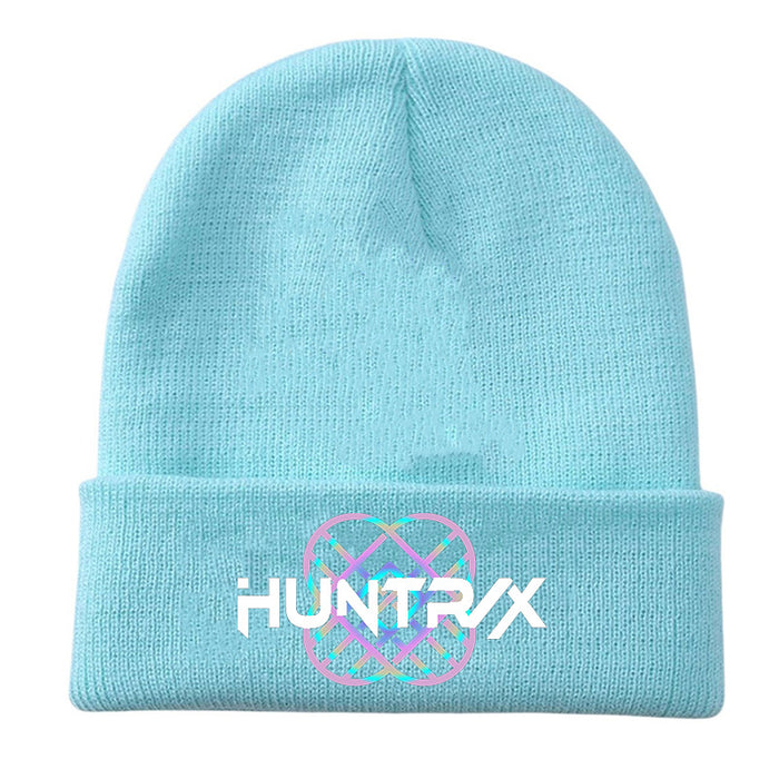 Wholesale Kpop Knitted hat fashion curled brim beanie printed