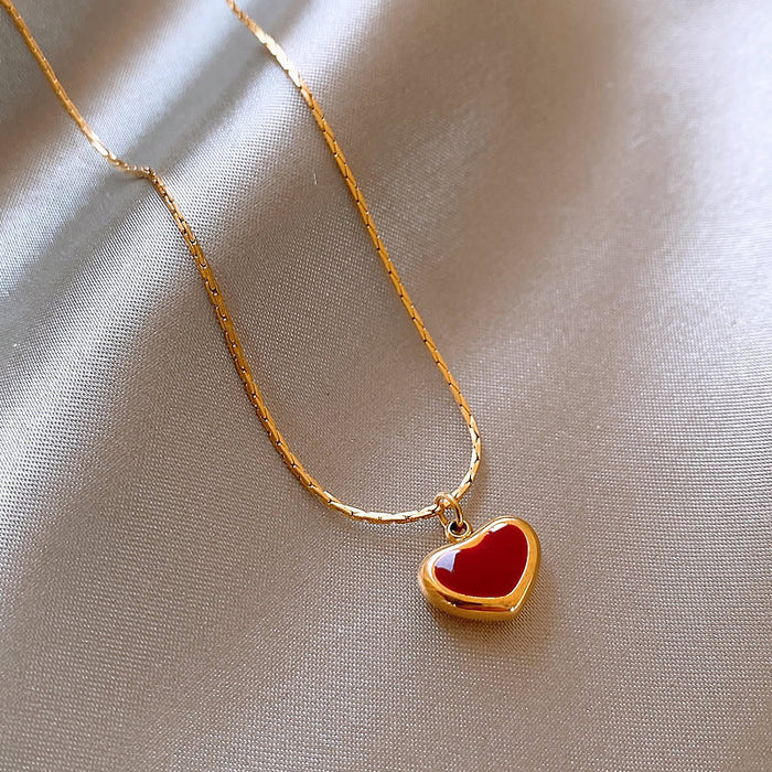 Wholesale Red Simple Love Alloy Necklace JDC-NE-FengMei003