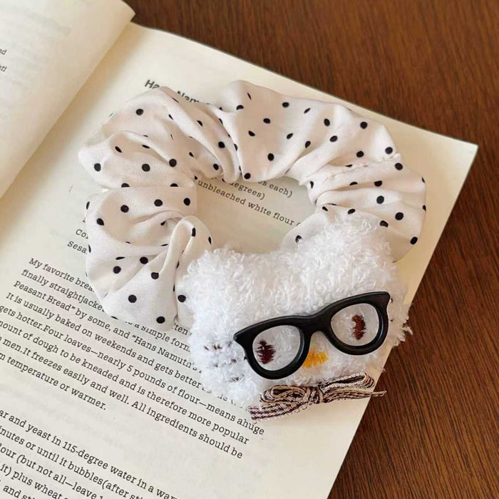 Wholesale Cute Glasses cat scrunchie