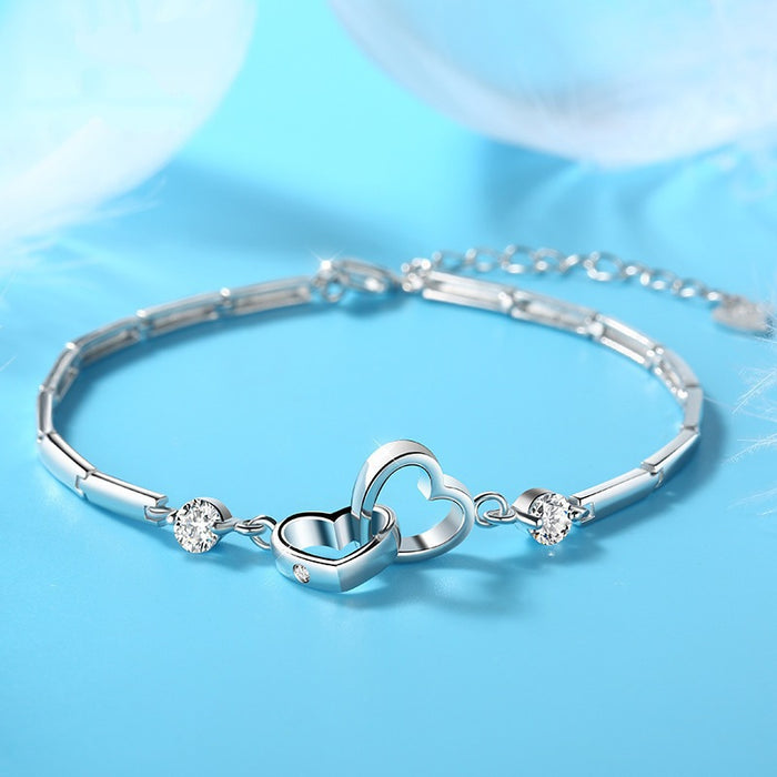 Wholesale Personalized Double Heart Bracelet Jewelry Heart shaped Bracelet