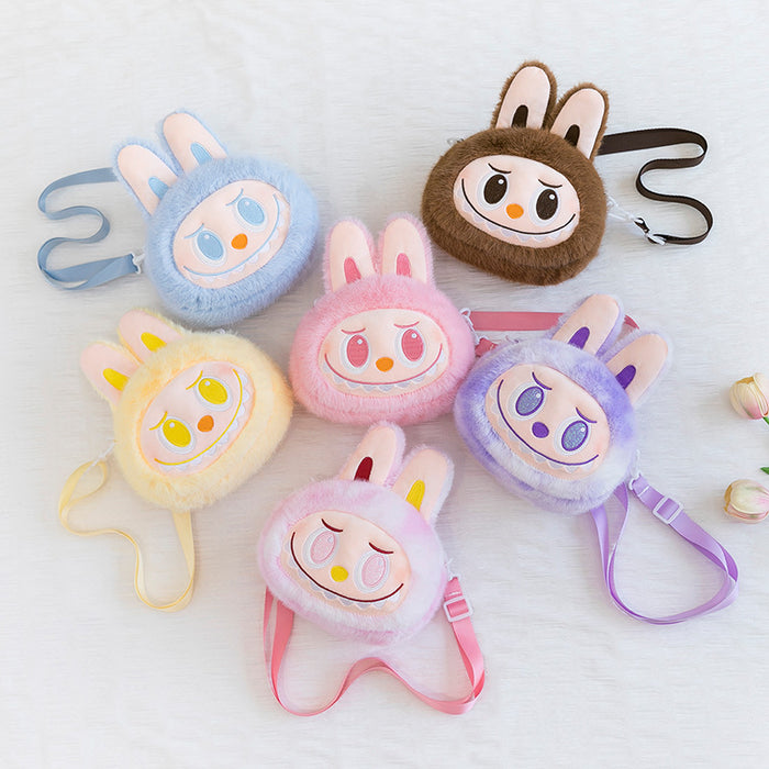 Wholesale Colorful Plush Shoulder Bag Plush Toy Cute Big-Headed Doll Girls and Children' s Bags