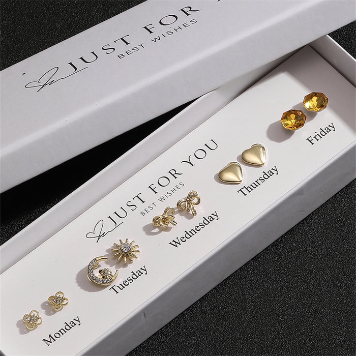 Wholesale Pearl Heart and Bow Earring Set with Gift Box - Casual Fashion Jewelry MOQ≥2