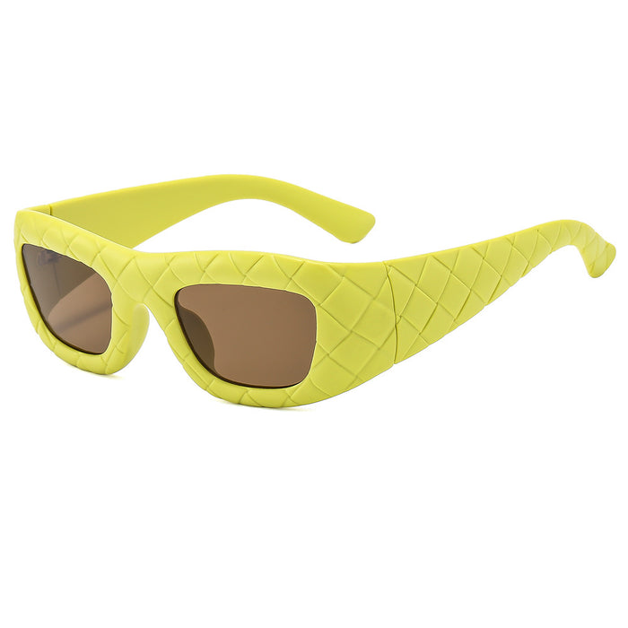 Wholesale Weaving design frame, personalized fashion sunglasses, high-end sense, trendy sun protection sunglasses