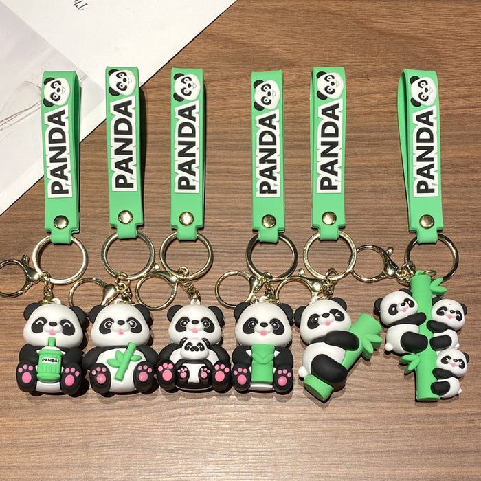 Wholesale Silicone Panda Keychain Decorative Bag Charm