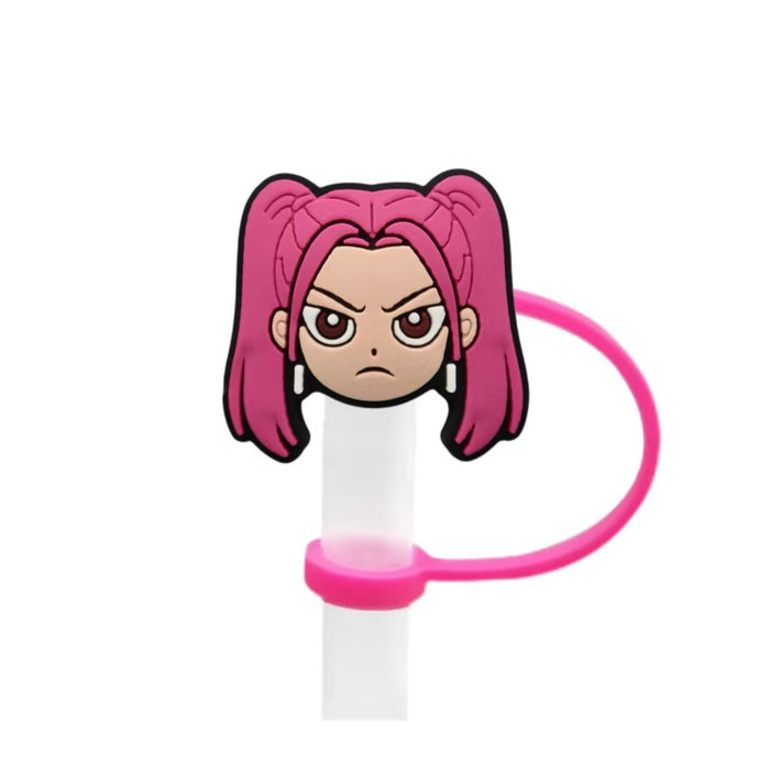 Wholesale 10pcs Kpop Cute Cartoon Silicone Straw Cap Cup Accessories