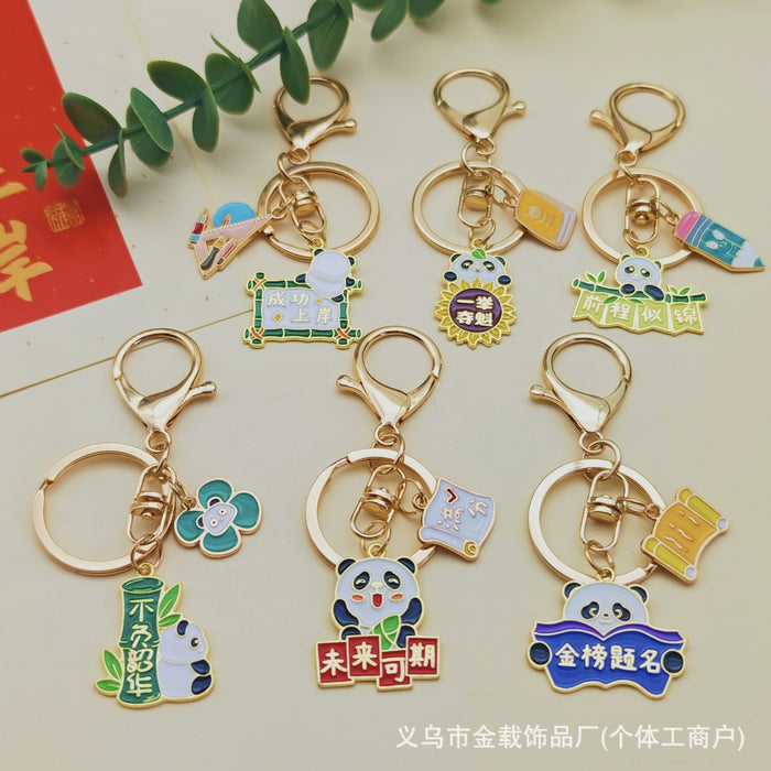 Wholesale Cute Panda Creative Font Keychain Student Backpack Hanging Decoration Small Gift