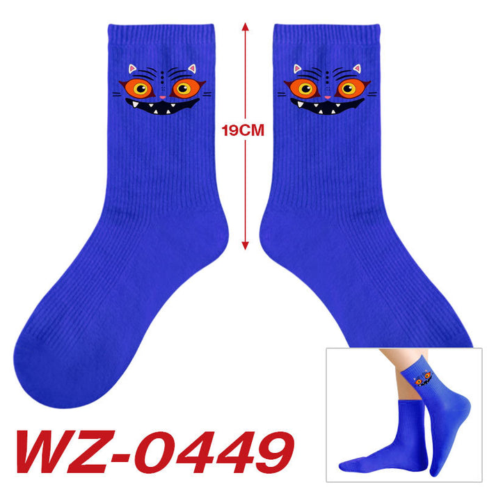 Wholesale Kpop Cute cartoon-themed printed colorful mid-calf socks