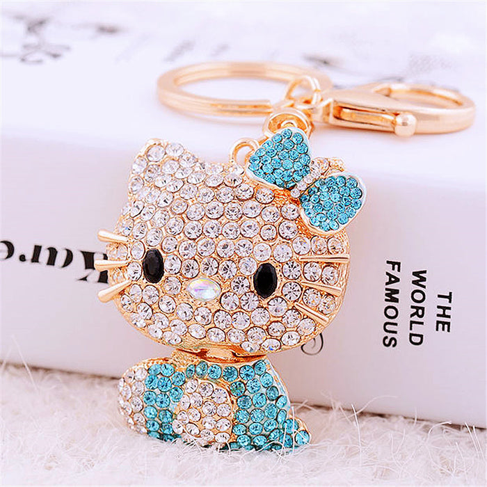 Wholesale Diamond car keychain metal bag pendant keychain ring gift