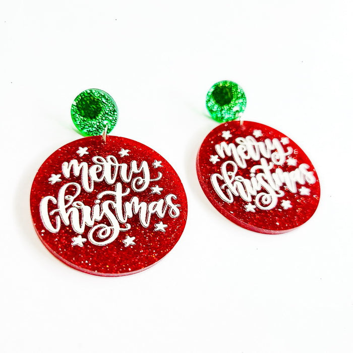 Wholesale Christmas Tree Rainbow Koala Dinosaur Cactus Gingerbread Man Acrylic Earrings JDC-ES-Qiany006