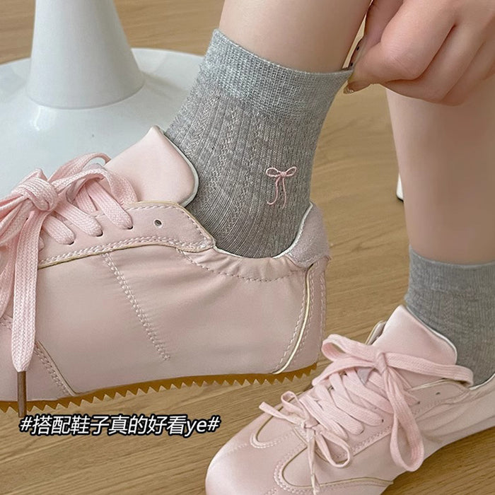 Wholesale Bow tie short tube socks boat socks breathable and sweat absorbing ultra-thin socks short socks