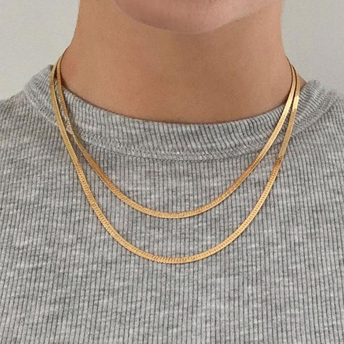 Wholesale Minimalist alloy double-layer necklace with personalized hip-hop multi-layer necklace for accessories