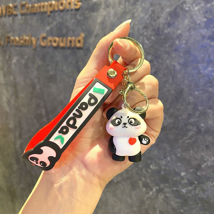 Wholesale Silicone Panda Keychain Decorative Bag Charm