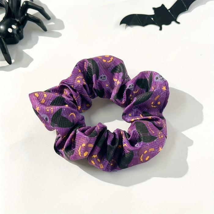 Wholesale  Ghost Witch Hat Scrunchie High Elastic Fabric Hair Accessory