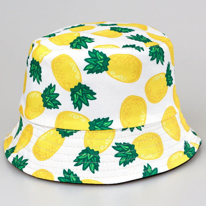 Wholesale  Tropical Fruit  Hat  Trend Double-sided Printed Basin Hat Outdoor Sun Protection Hat
