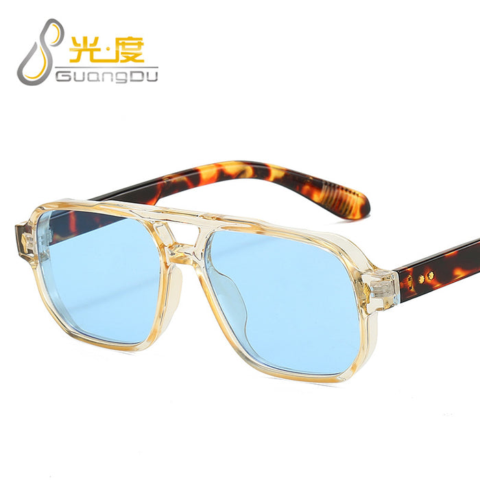 Wholesale Double beam sunglasses, personalized arrow shaped sunglasses, large frame sunglasses, sunscreen, fashionable and high-end glasses