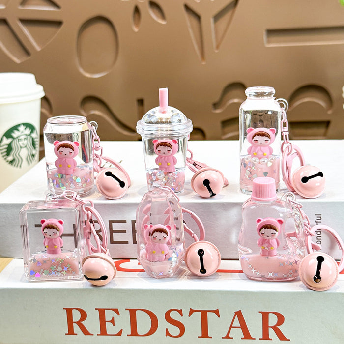 Wholesale Bear keychain student backpack pendant ornament milk pink doll cute