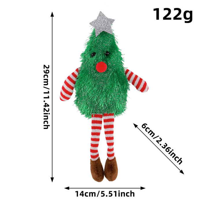 Wholesale Christmas tree shaped long-legged doll desktop ornaments cute plush doll Christmas decorations