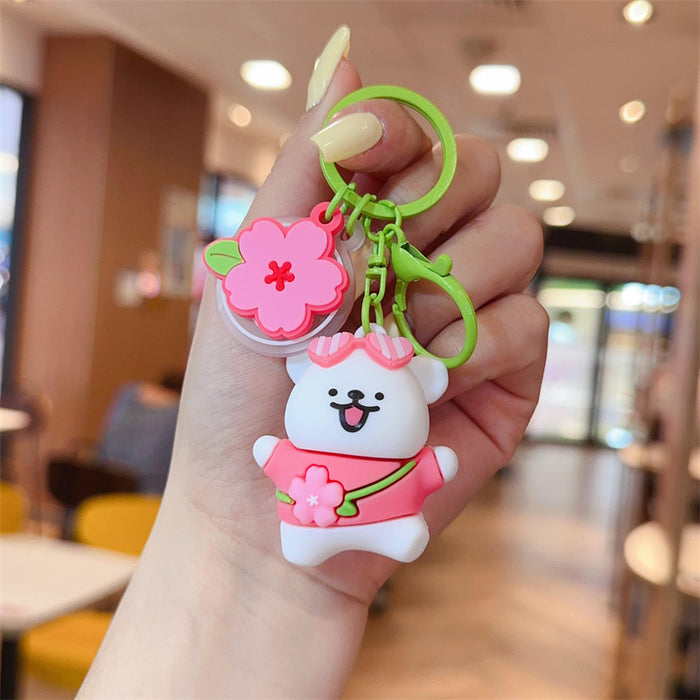 Wholesale Cute puppy keychain cartoon puppy schoolbag hanging price car keychain claw machine small gift