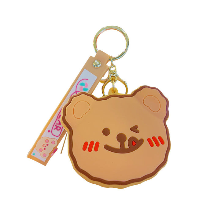 Wholesale  Cartoon  Cute Coin Purse Key Chain Silicone  Children Card Bag Wallet Keychain  Pendant