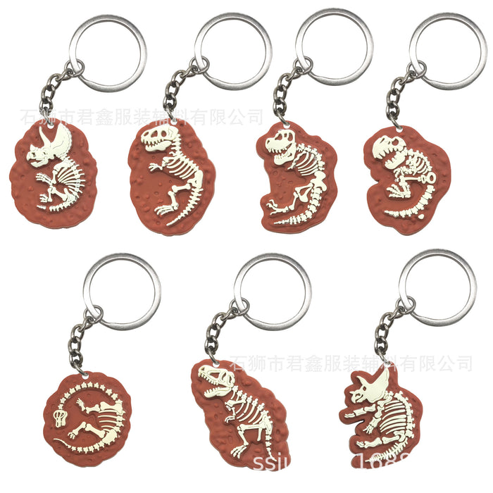 Wholesale Dinosaur Fossil Keychain  Pvc Luminous Keychain
