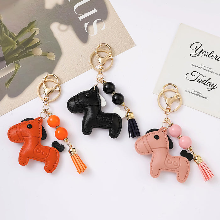 Wholesale Cute leather pony keychains