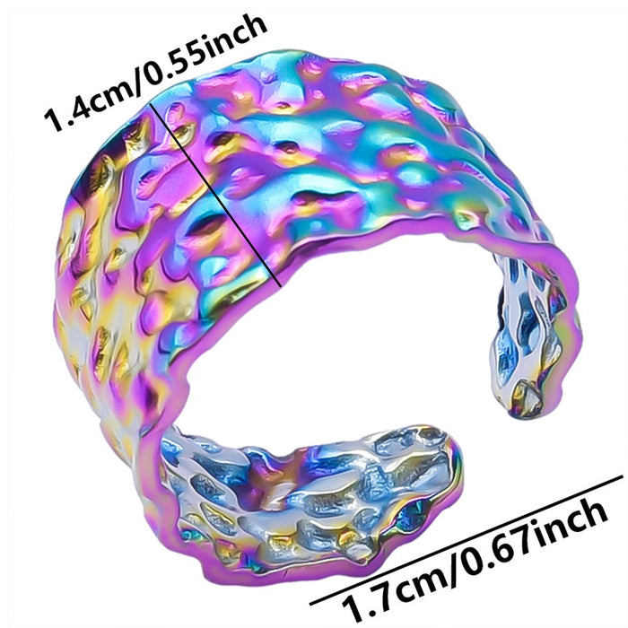 Wholesale Stainless steel titanium steel ring geometric ring for men and women, cool and niche style, simple and adjustable opening