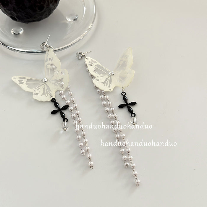 Wholesale Butterfly Crystal Pendant Tassel Alloy Necklace JDC-NE-LaiL008