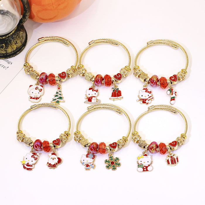 Wholesale Beaded Charm Bracelet Christmas Tree Cartoon Design MOQ≥2
