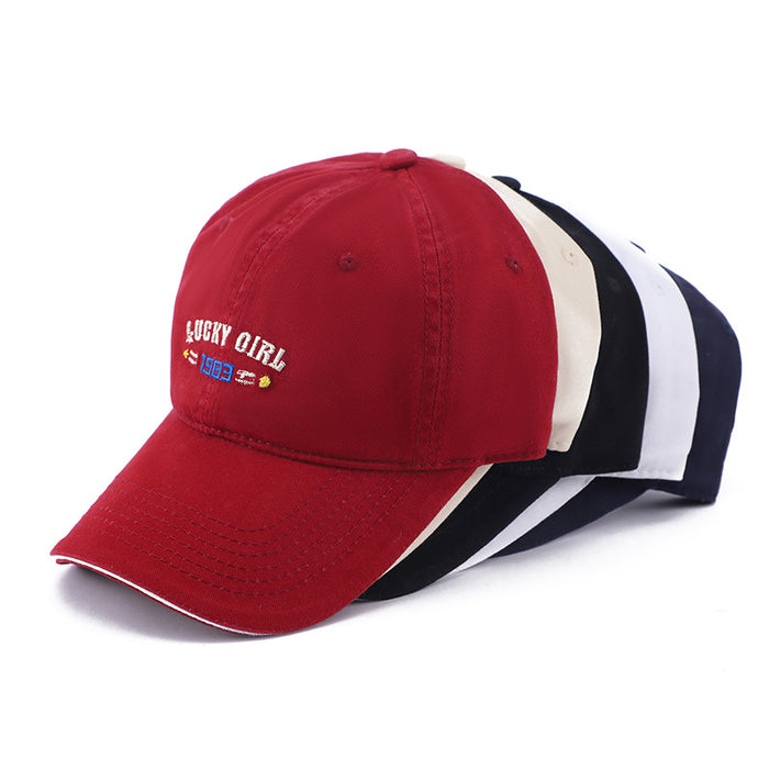 Wholesale Embroidered letter soft top baseball cap with sun protection and wide brim duckbill cap